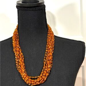Necklace EUC Brown Beaded